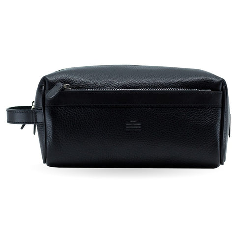 Kulturtasche Leder Schwarz Raise